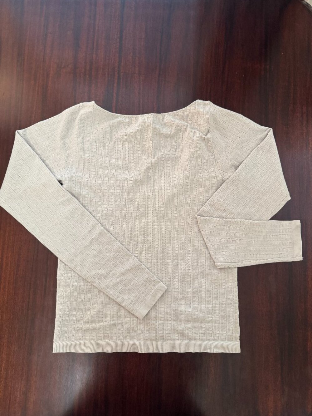 By Anthropologie Textured Long Sleeve Knit Top Gray Medium EUC